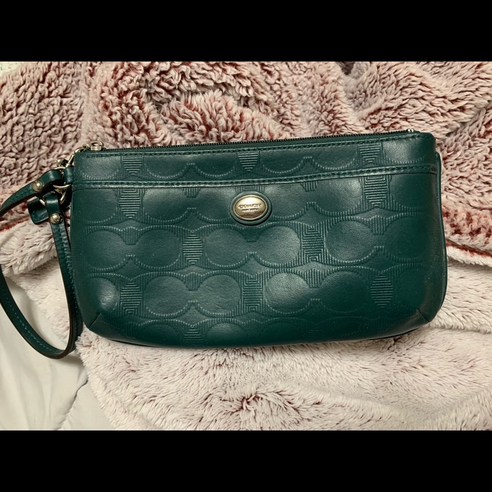 Leather coach wristlet